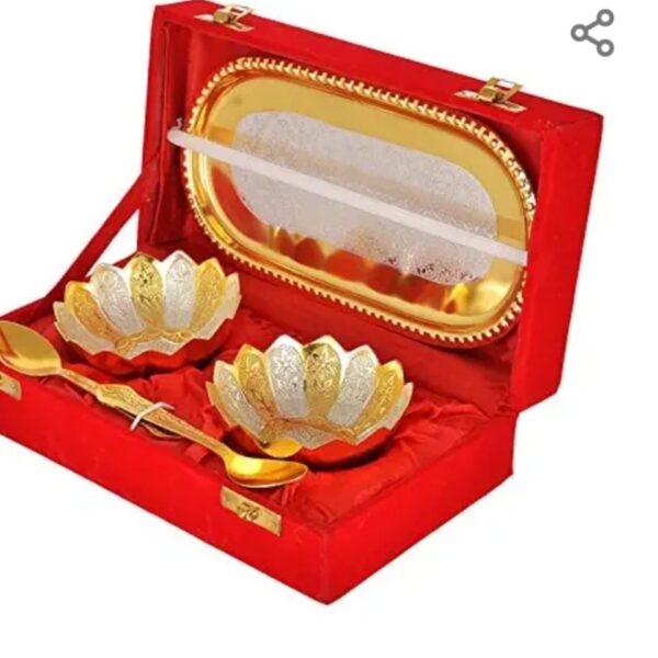 Gold and silver plated Tray set