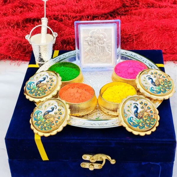 Gold plated acrylic Gulal box
