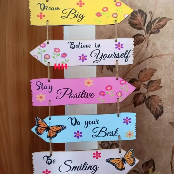5 Layered Wooden quotations wall Hanging