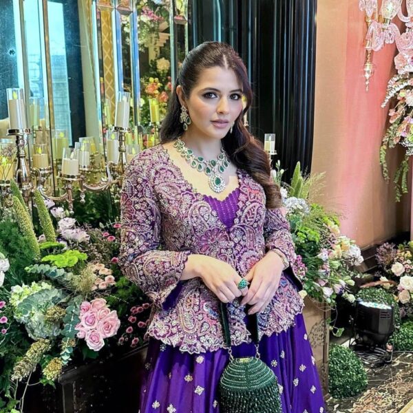 Navy Blue Chinon Kurti Set