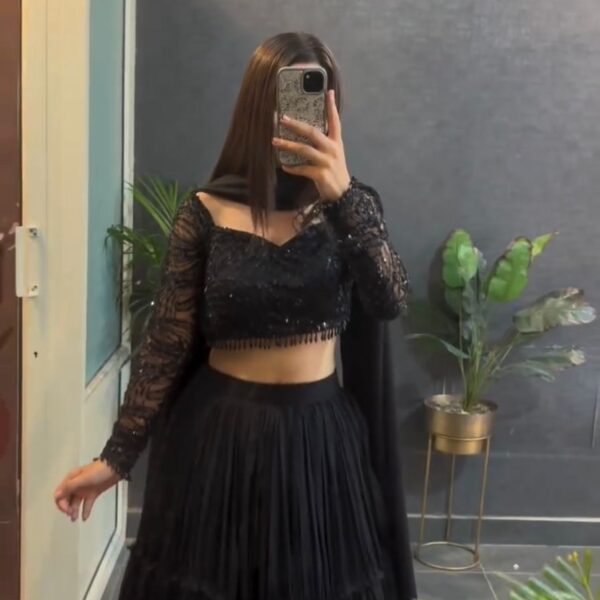 Black georgette ruffle Lehenga Choli