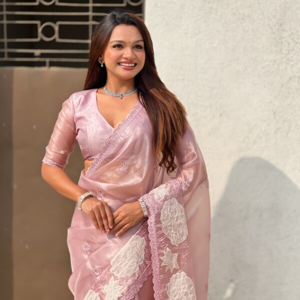 Pure Oris Silk sarees with lotus embroidered buttis