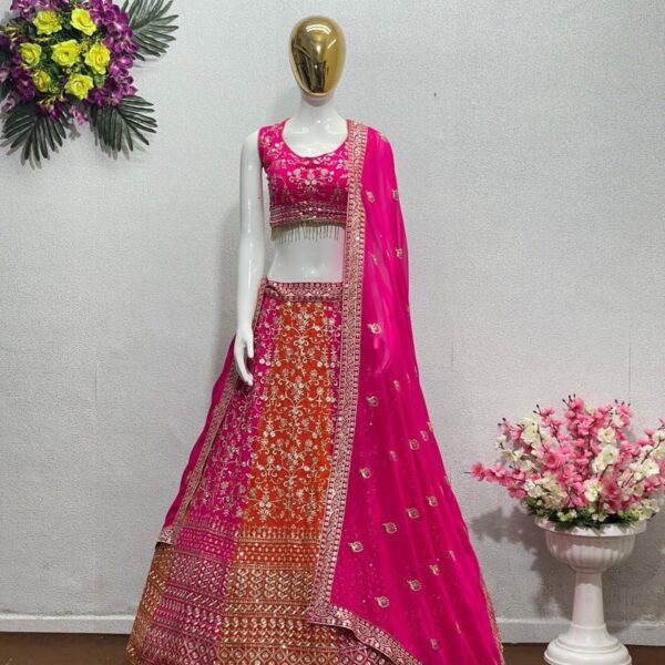Dual Colour Heavy Georgette Lehenga Choli