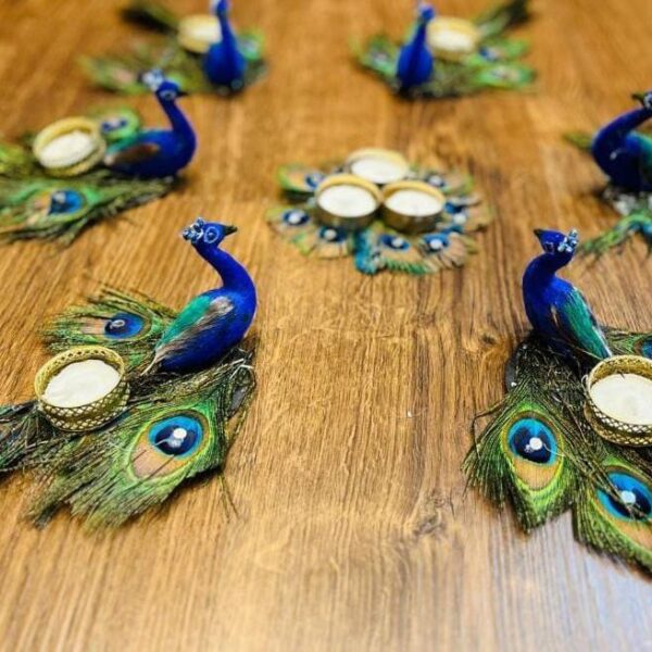 Peacock rangoli with original morpankh