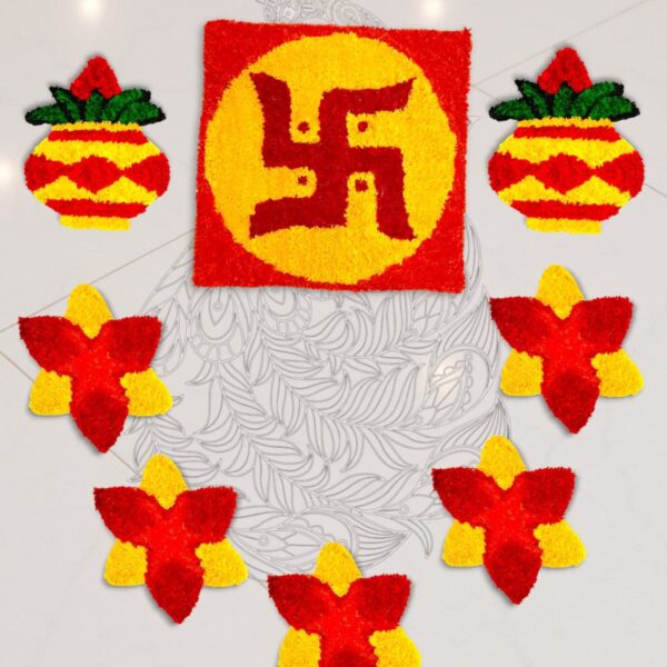 Pooja Rangoli Mats set of 8 pieces.