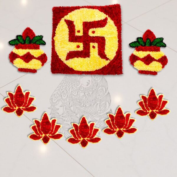 Pooja Rangoli Mats set of 8 pieces.