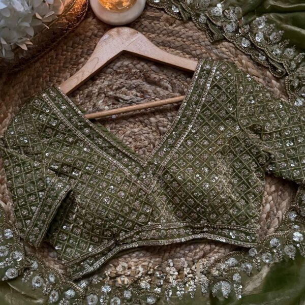 Green Fendy Silk Designer Saree