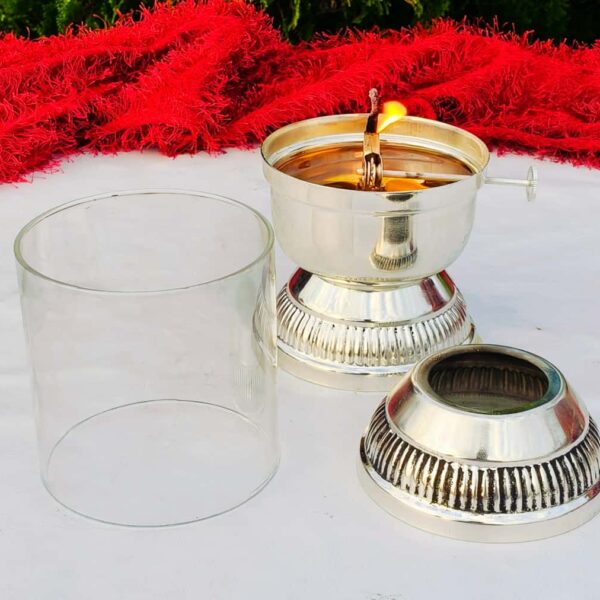 Antique German silver akhand diya