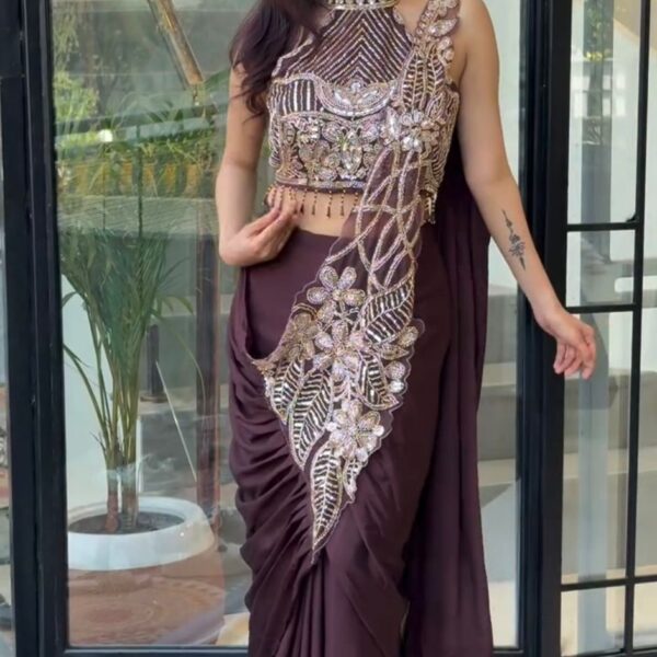 Ready to Wear Saree with Beads Work