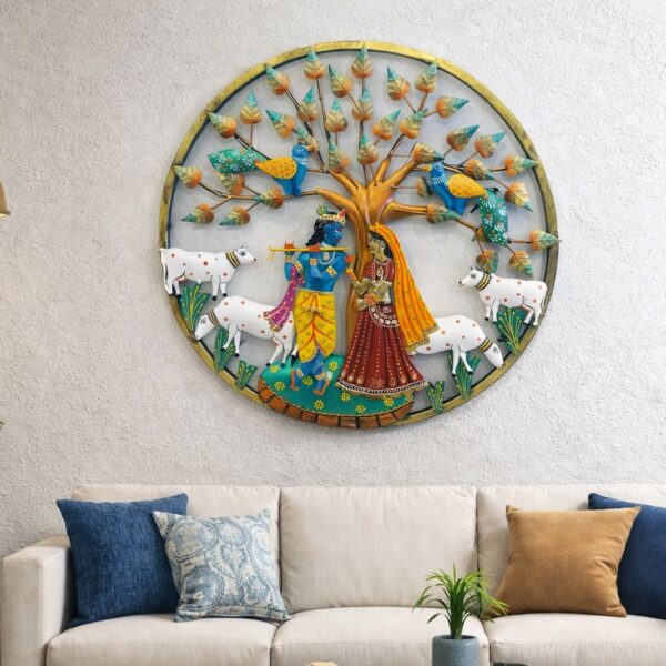 Wall decor Radha Krishna ring without led
