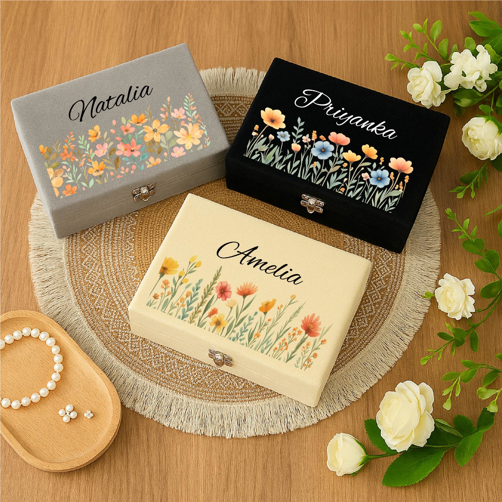 Personalized Big Velvet Jewelry Box