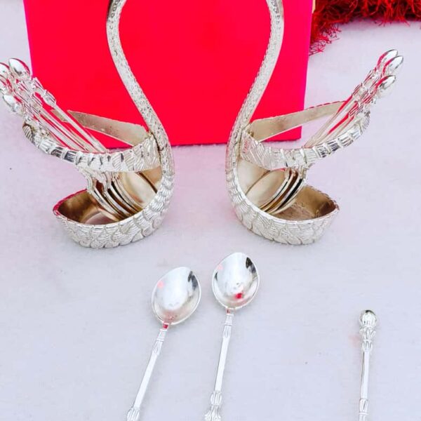 German silver Swan pair with 12 dessert spoon