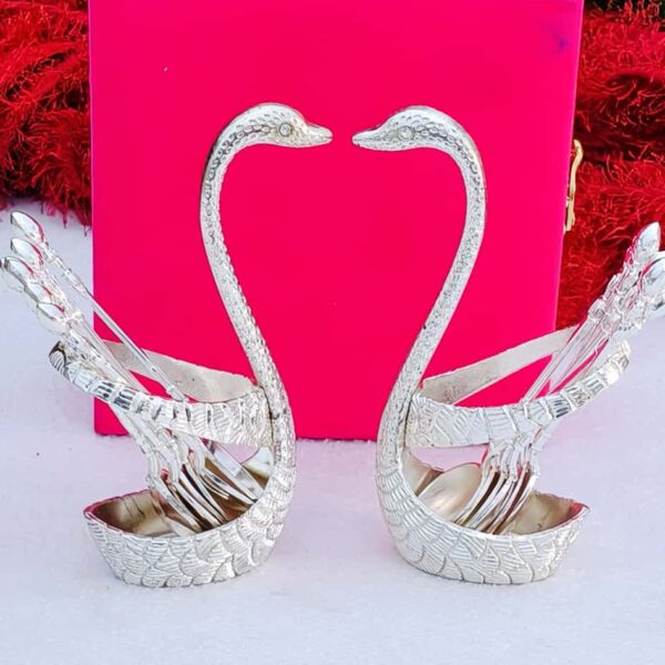 German silver Swan pair with 12 dessert spoon