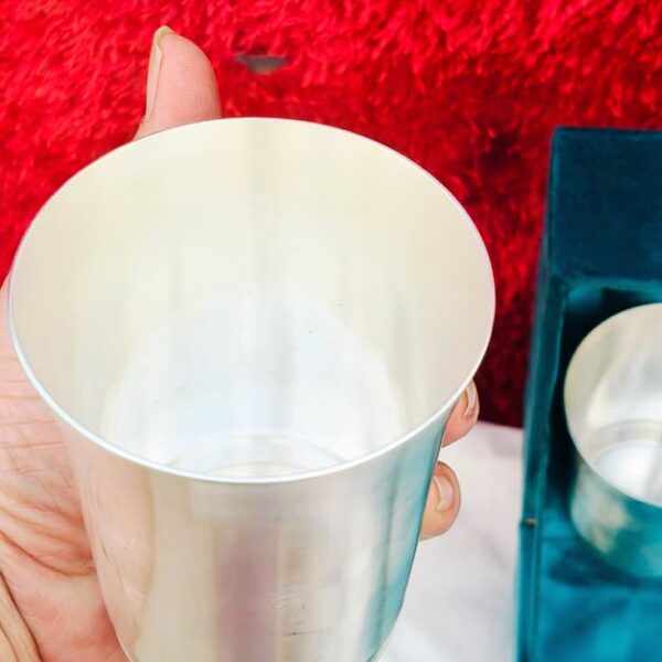 Pure silver finish German silver 4 Glass set