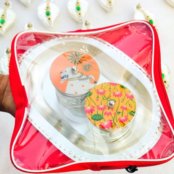 German silver Mukhwas Dibbi set