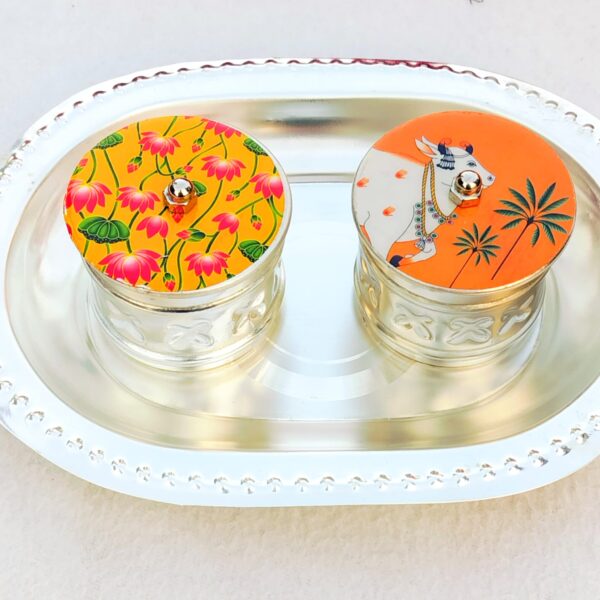 German silver Mukhwas Dibbi set