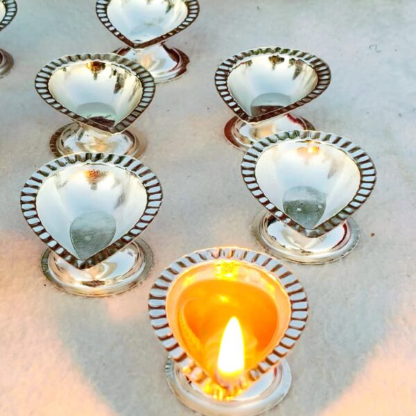 German silver daily use kuber diya