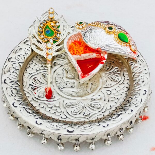 German silver Ghungaru thali combo