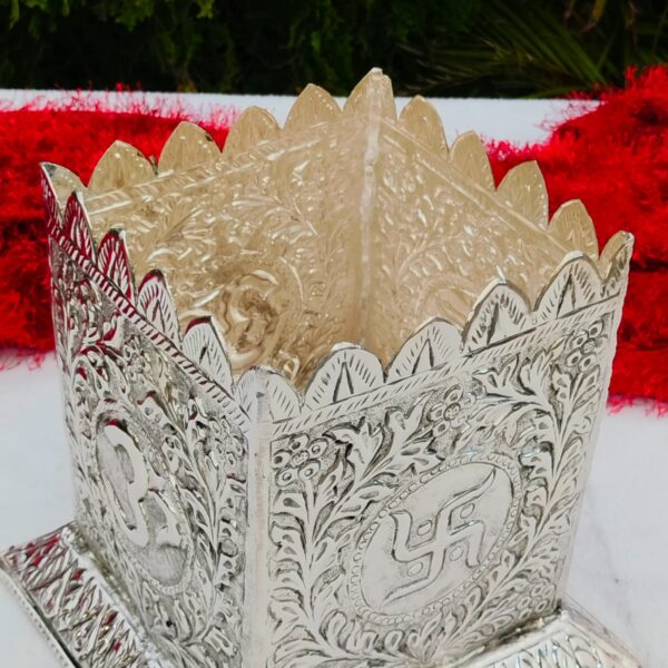 Antique German silver Tulsi pot