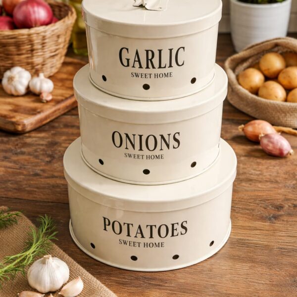 Round Vegetable Box (Stackable) set of 3
