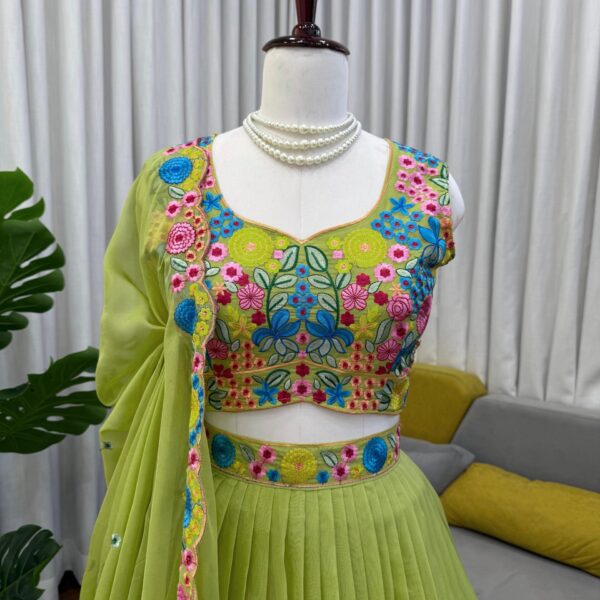 Light Green Teby Silk Lehenga Choli