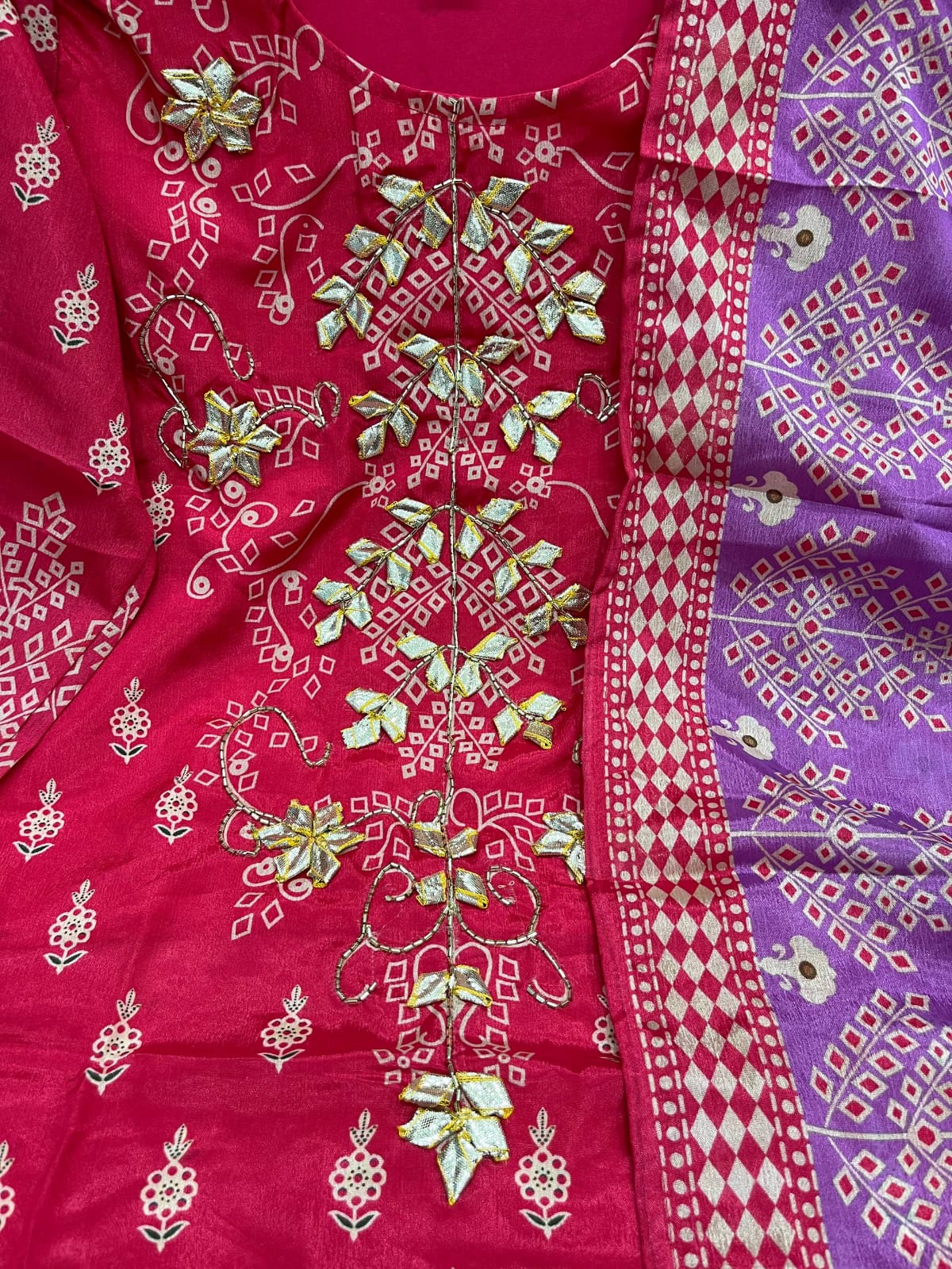 Pure Hand Work & Gota heavy Work Kurti Set - Image 4