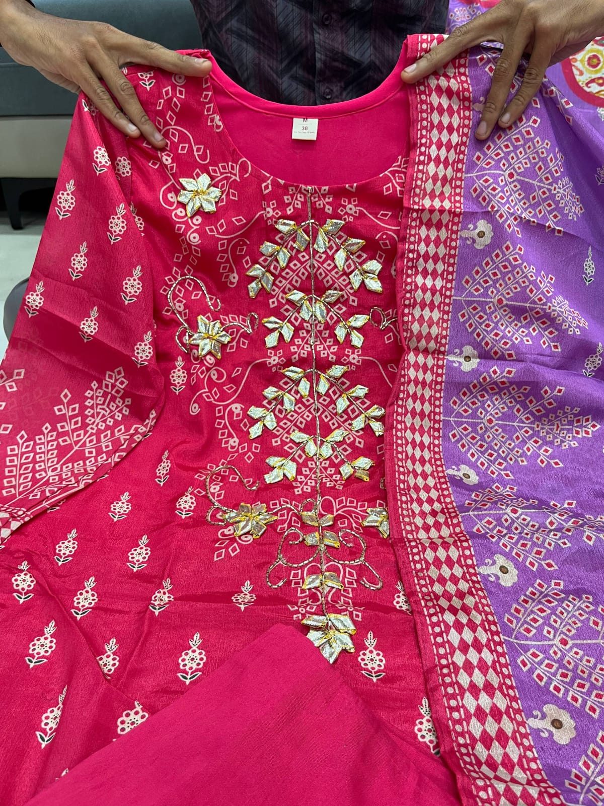 Pure Hand Work & Gota heavy Work Kurti Set - Image 3