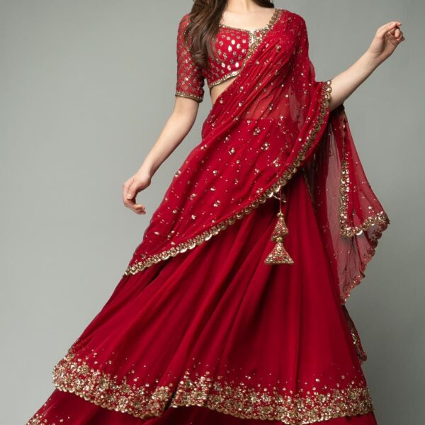 Premium Double Ruffle Layers Lehenga