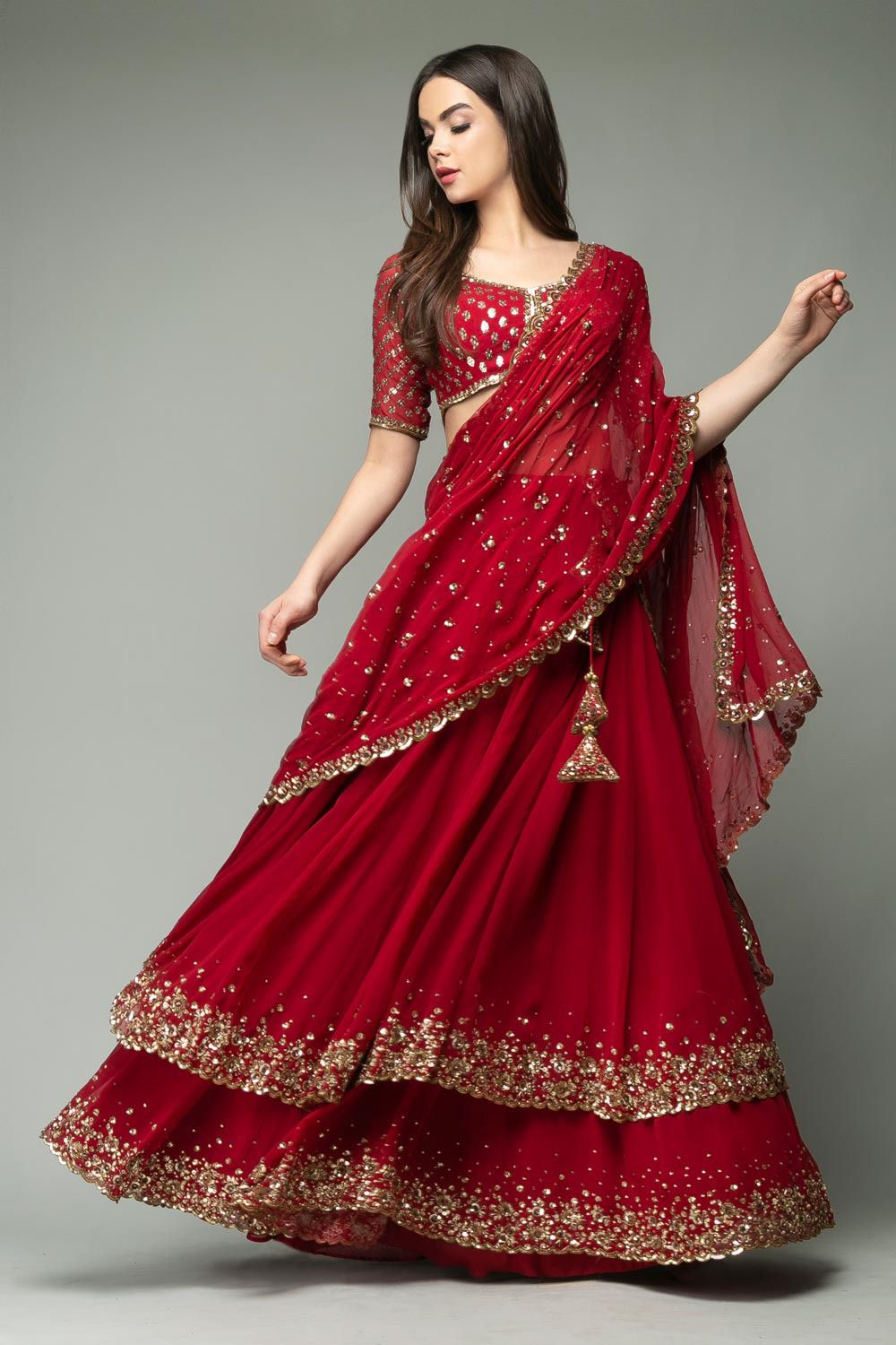 Premium Double Ruffle Layers Lehenga