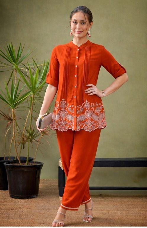 Heavy Embroidery Work on kurti Set