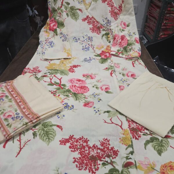 Pure Cotton printed kurti with pant and mulmul printed dupatta