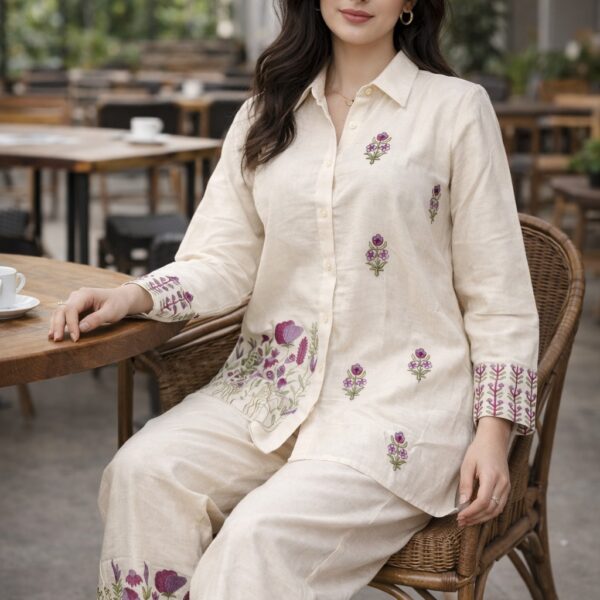 Pure Cotton Multi Thread Work Co Ord Set