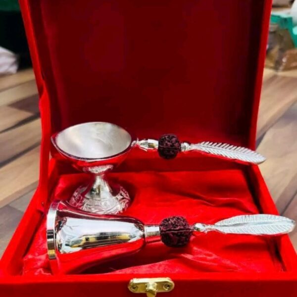 Rudraksh Bell with handle diya set