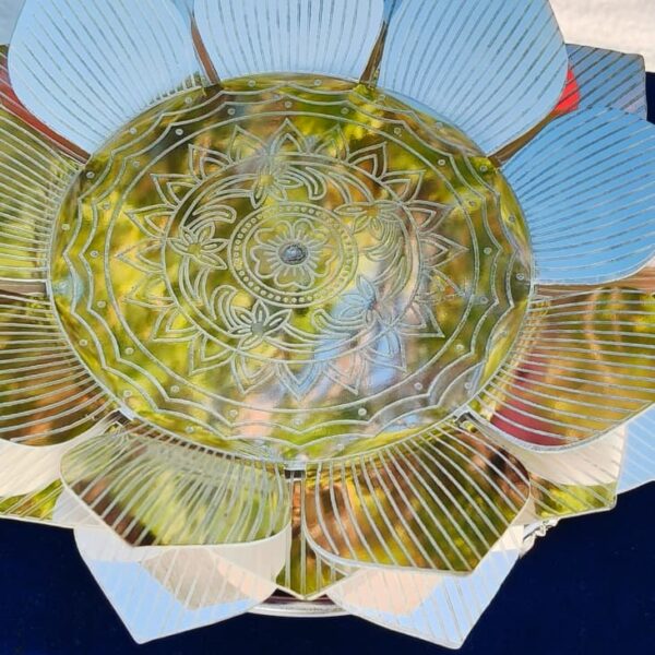 German Silver Lotus petal Singhasan for Ganesh / laxmi idol