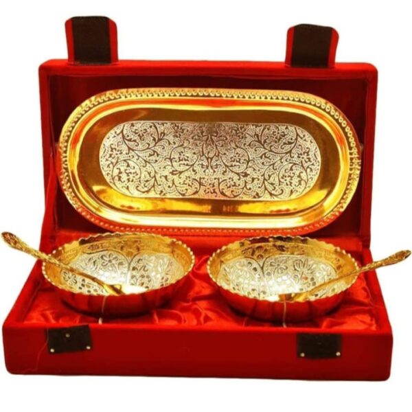 Gold and silver plated Tray set