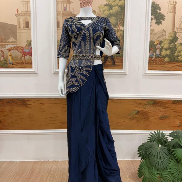 Ready to Wear Silk Saree with Belt