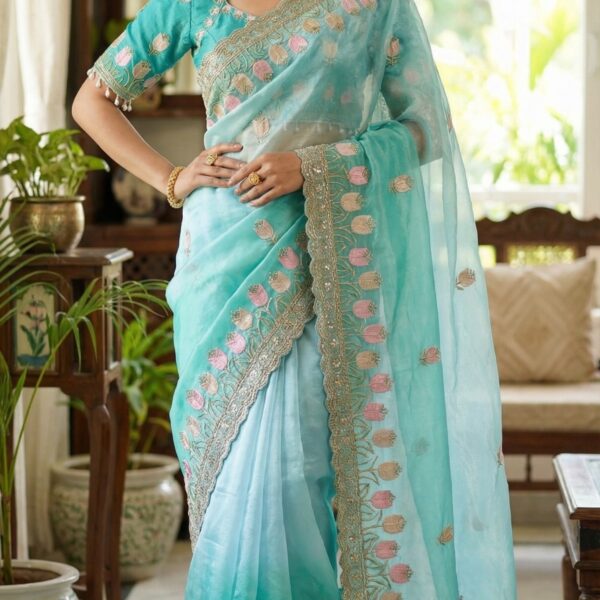 Pure Fandy Satin Silk With Multi Colour Tatena