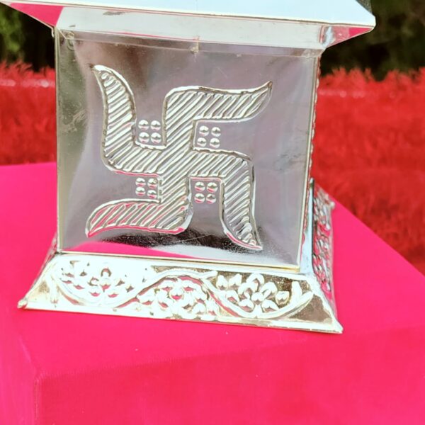 German silver TULSI POT with velvet gift box pack