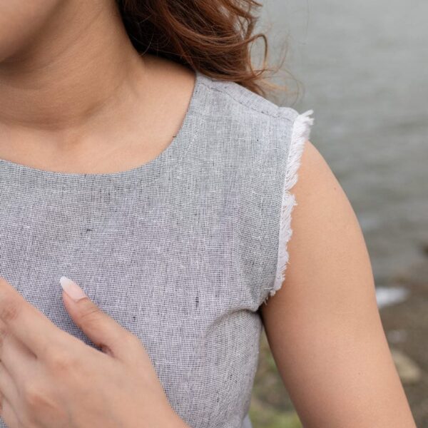 Paired cotton slub palazzo with two side pockets