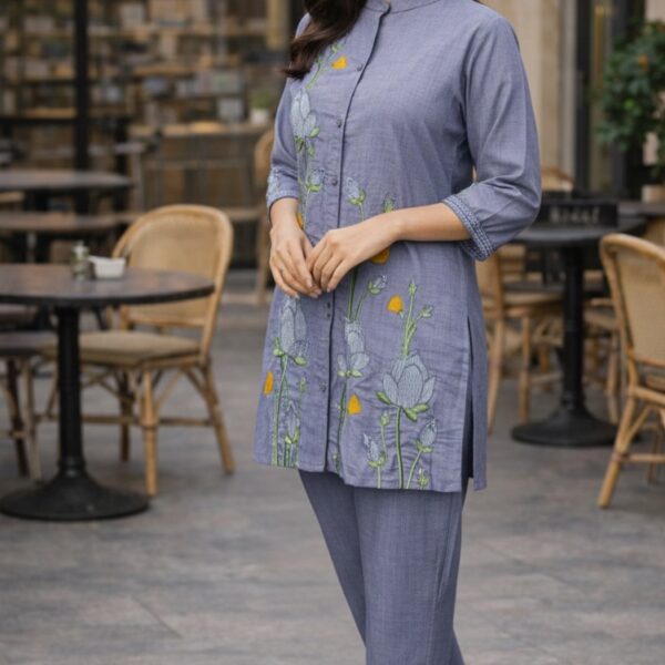 Light Sky Blue Cotton Co Ord Set