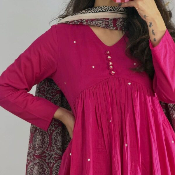 Aline kurta set with beautiful Jaipur printed mal