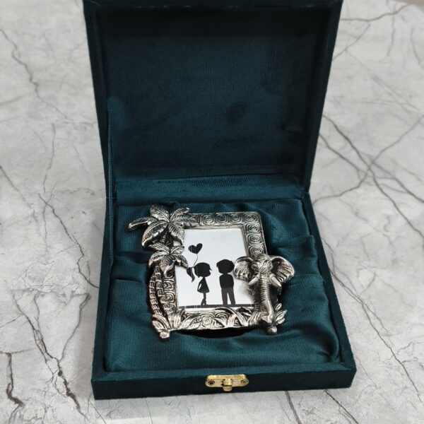 Antique German Silver elephant look photo frame