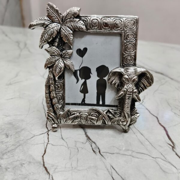 Antique German Silver elephant look photo frame