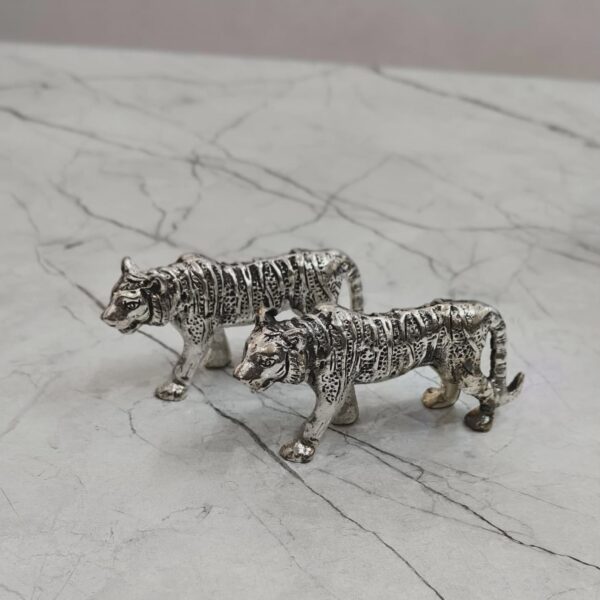 Antique German Silver tiger set of 2 pcs