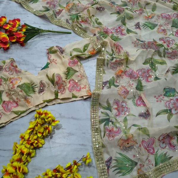 Premium Tabby Silk Embellished With Beautiful Print