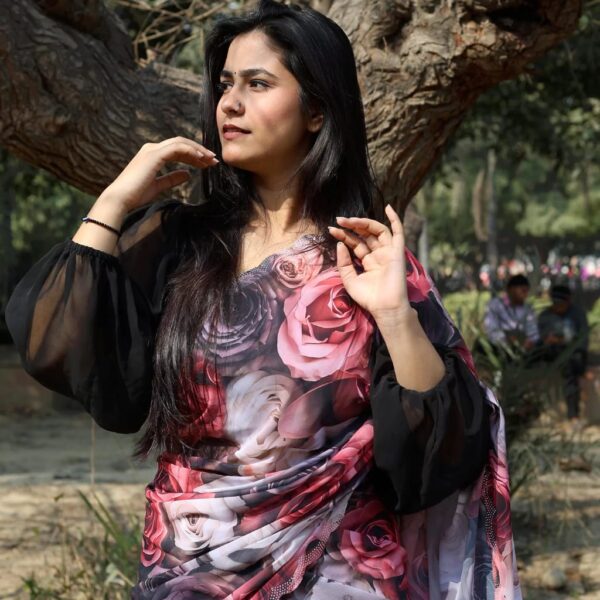 Soft & smooth marshmellow georgette with floral