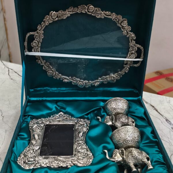 Antique German Silver hamper set with elephant bowls