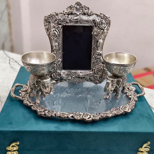 Antique German Silver hamper set with elephant bowls