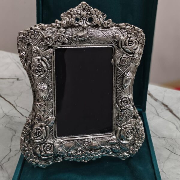 Antique German Silver rose photo frame