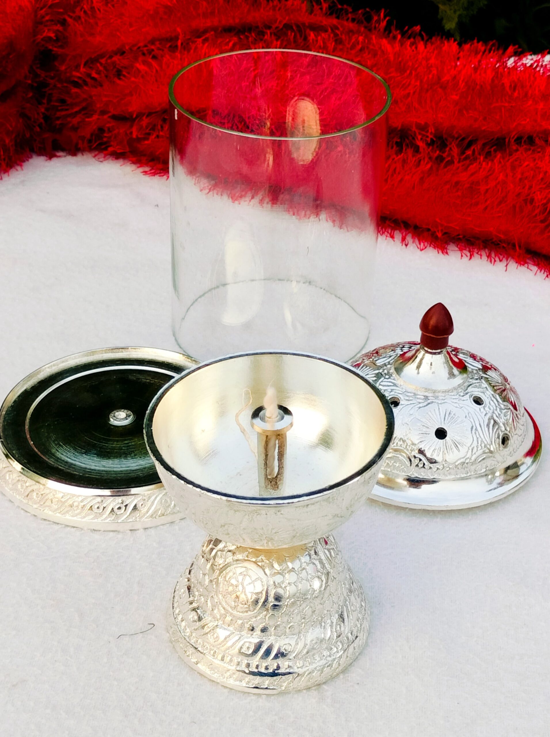 German silver Big size akhand diya - Image 2